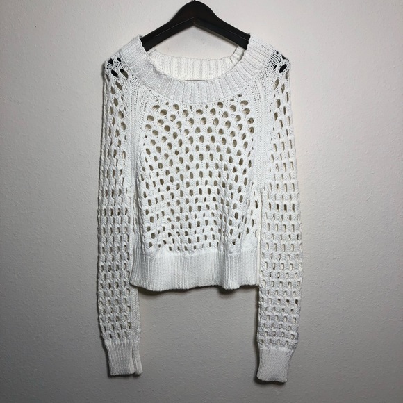 7 For All Mankind Sweaters - 7 for all Mankind Open Weave Crop Sweater